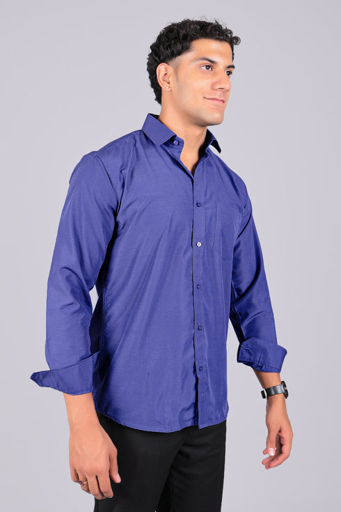Veshbhoshaa Bluebird Yale Blue Men'S Office Shirt